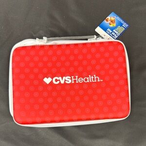 CVS Health Build Your Own Red First Aid Case 9.25in x 6.5in x 2.5in pockets zip
